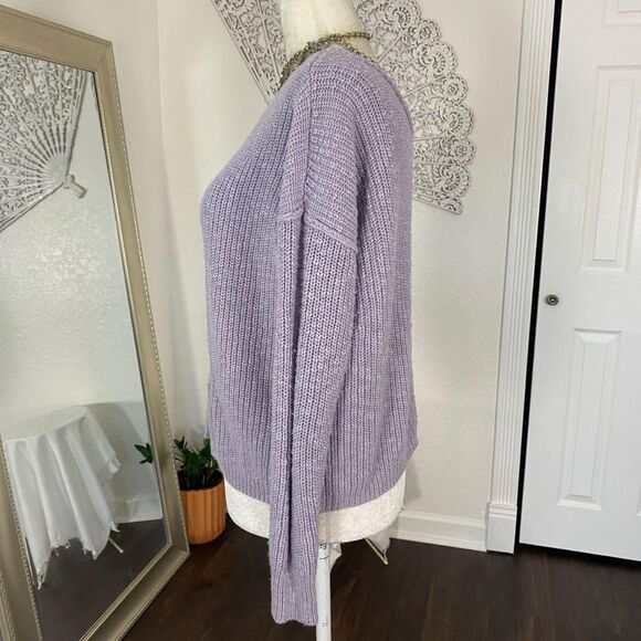 Hippie Rose Chunky Coquette Lilac Light Purple Knitted Knit Button Up Cardigan M - Picture 5 of 8